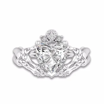 Kvinders Unikke Design-Gothic Kraniet Hånd, Der Holder Fersken Hjertet Zircon Ring Romantisk Kærlighed Ring Dame Gave 1003