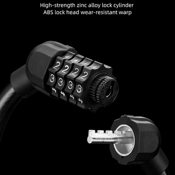 Cykel Kabel-Ring Lås Heavy Duty 4 Dial-Cifret Kodelås Vejrandig Sikkerhed Hængelås Offentlig Sikkerheds-Kode-Lås Sort 1005