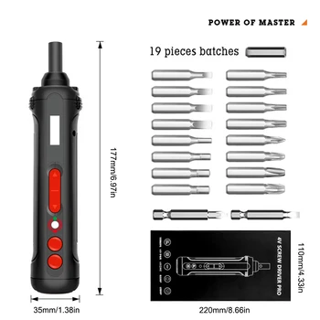 Ledningsfri Elektriske Skruetrækker Mini elværktøj Genopladelige Multifucntion Boremaskine Med 19pcs Skruetrækker med Bits Sæt Househ