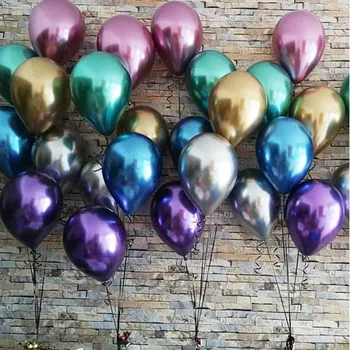 10stk 5/10/12 tommer Blank Metal Perle Latex Balloner Tyk Chrome-Metallic Farver helium Luft Bolde Globos Fødselsdag Part Indretning 1076