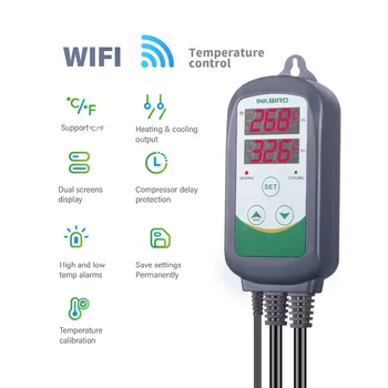 Inkbird ITC-308 & 308WIFI EU Stik Smart Opvarmning Køling temperaturstyring Termostat Regulator for Udledningen Hjem Brygning 108996