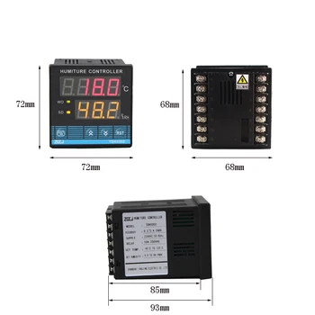 SSR-udgang digital temperatur og luftfugtighed controller med høj temperatur silikone kabel-sensor, som er forsynet med høj temperatur 1349