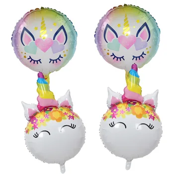 Unicorn Ballon Rainbow Hest Ballon Børns Legetøj Baby Fødselsdag Dekoration Aluminium Folie Ballon Engros 2797