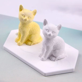 3D Lille Søde Kat Lys Skimmel Dyr Sæbe Silikone Forme Chokolade Skimmel DIY Sæbe Forme Kage Udsmykning Kunst Værktøjer 316