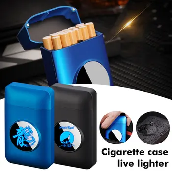 Nye Acrylic Vindtæt omgivende luft. flammeloes Cigaret Lighter USB-Genopladelige Elektriske Lettere 19PCS Tobak Opbevaring Indehaveren Mænd Gave 4429