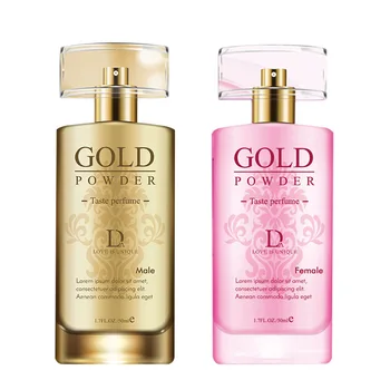 Mænds og Kvinders Guld Pulver Parfume 50 ml Bærbare Par Flirte Parfume 4526