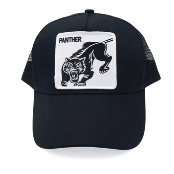 Mesh Baseball Cap Afslappede Udendørs Sport Unisex Hat med Panther-Patch Broderi 4708