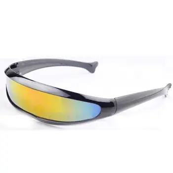 Futuristisk Smalle Cyclops Visir Solbriller Laser Briller UV400 Personlighed Spejlet Linse Kostume Eyewear Briller Mænd Briller 5150