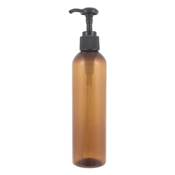 250ML X 24 Brun Tom Lotion Pumpe Plast Flasker Shampoo, Shower Gel Beholder Med Brun Pumpe PET-Flasker Til Personlig Pleje 5524