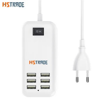 HSTRADE EU stik 4-port multi-væggen USB oplader 15W 3A vekselstrømsadapteren 1,5 M 6-port mobiltelefon, tablet, iPhone, USB-opladning enhed 808