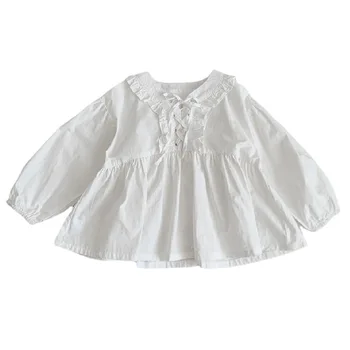 2021 Foråret Efteråret Girls Fashion Langærmet Baby Bluse Børn Børn Shirt 9804
