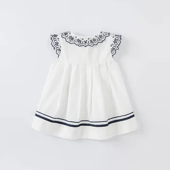 DB16862 dave bella sommer baby girl ' s cute bow broderi kjole børn fashion party dress børn spædbarn lolita tøj