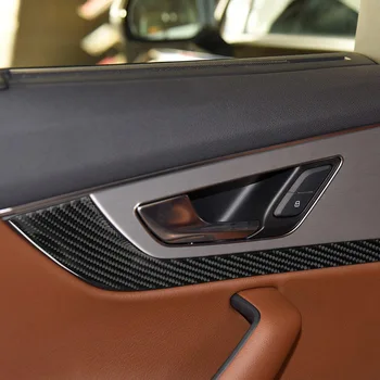 Døren Armlæn Panel Dækker Trim For Audi Q7 4M Decal Strip Carbon Fiber Bil Klistermærker Varer Assessoires Biler Dekoration 100806