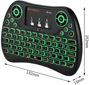 GTmedia I8S 2,4 G Mini Trådløse Tastatur med Baggrundsbelysning Touch-Panel,USB Eksterne Genopladelige Mus og Tastatur til Laptop / Smart-TV 10135