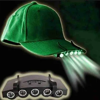 5 LED Hoved Cap Hat Lys Fiskeri Offentlig Klip på Cap Jagt Let Lampe P6I2 102736