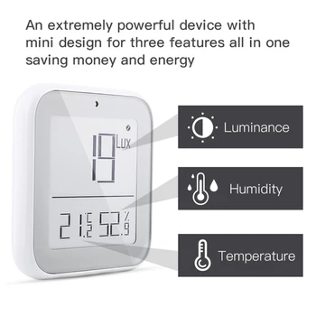 Tuya Zigbee Smart Home Lys Følsomme Temperatur Luftfugtighed Sensor SmartLife Fjernbetjeningen Fungerer Sammen Med Alexa, Google Assistent 106032