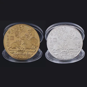 Nye 2021 År Af Rat Erindringsmønt Kinesiske Stjernetegn Souvenir-Udfordring Collectible Mønter Kunst Håndværk Gave 1085
