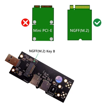 NGFF M. 2 til USB 3.0 Adapter udvidelseskort med Dual NANO SIM-Kort Slot til WLAN-netværket/LTE-3G/4G/5G Module Support M. 2 tast B 3042/3052 114390