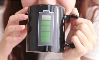 Kreative Batteri Magiske Krus Positiv Energi Farve Skiftende Cup Keramiske Misfarvning Kaffe Te Mælk Krus Nyhed Gaver
