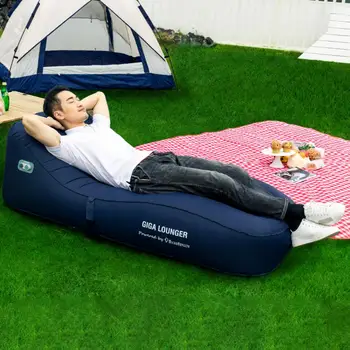 40%HOTInflatable hvilestol bærbare genopladelige nylon automatisk oppustelig seng udendørs camping beach aircondition, sovesofa pude 11597
