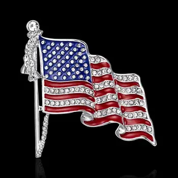 Mode Amerikanske Flag Pins Usa Mini Brocher Pins Stribet Star Tilbehør Usa Hat Tack Badge 116409
