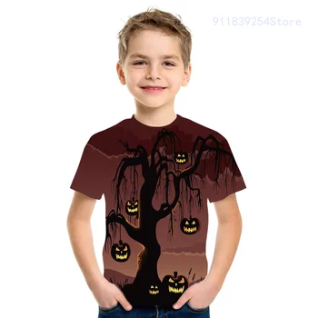 2021 Sommer Drenge og Piger 3D Printet T-shirt til Drenge og Piger Personlige Halloween Casual Toppe 118960