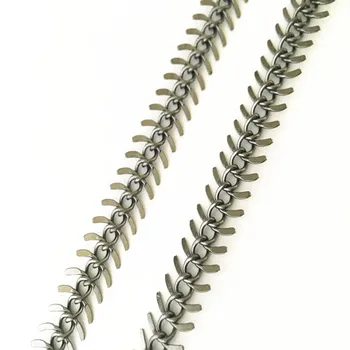 2M/masse gunmetal farve Fisk knogle form Halskæde kæde DIY Mini-kæde tilbehør vedhæng kæde 5mmx11mm 1191