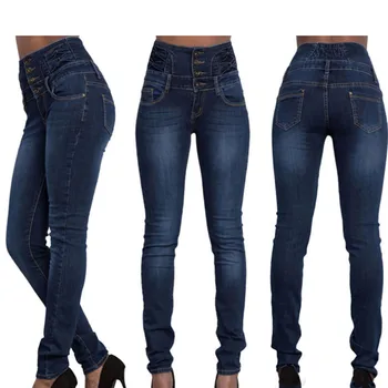 2020 Nye Ankomst Engros Kvinde Denim Blyant Bukser Top Brand Stretch Jeans Med Høj Talje Bukser Kvinder Med Høj Talje Jeans 120868