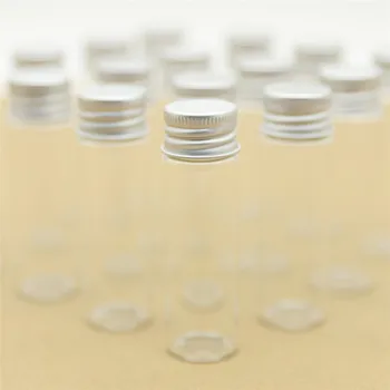 50stk/masse DIY Lille Glas Hætteglas Flaske 22*70mm 15 ml Sølv skruelåg Mini-Reagensglas Jar Krydderier Små Krukker Container Dekorative 1221