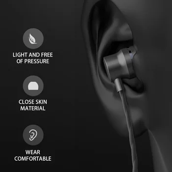 Lenovo QF300 Kablede Hovedtelefoner Tung Bas 3,5 mm Audio-Kabel Kontrol Noise Reduction In-ear Hovedtelefoner til Spil, Musik 122390