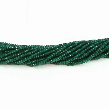 Nyligt mørk grøn aventurin sten jade 2*4 mm facetslebet abacus løse perler diy mode Smykker 15