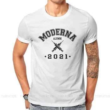 Vaccine Meme Kreative TShirt for Mænd Moderna Alumni 2021 Vaccineret Rund Hals Pure Cotton T-Shirt Hip Hop Gaver OutdoorWear 6XL