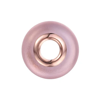 CKK Sølv 925 Smykker Passer til Pandora Armbånd Mat Pink Murano Glas Perler Oprindelige Charme 136952