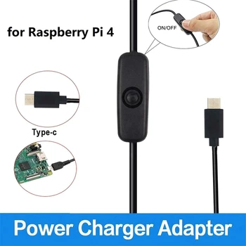 For Raspberry Pi 4B Strømforsyning 5V Type 3A-C strømadapter med ON/OFF-afbryder USB-C Oplader EU Stik 138193
