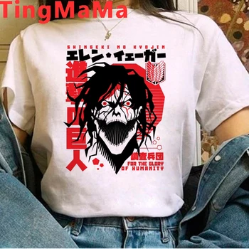 Nye Japanske Animationsfilm Shingeki Ingen Kyojin Kvinder T-shirts Kawaii Angreb på Titan T-Shirt Harajuku Titans Angreb Grafiske Tees Kvindelige 139331
