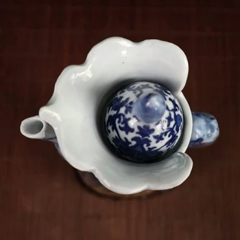 Antik blå og hvid porcelæn (Dragon vin pot) boligmontering 146207
