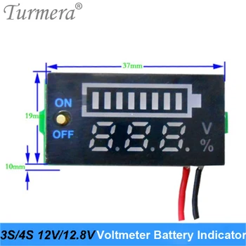 3S 12V Lithium 4S 12.8 V Lifepo4 Batteri Indikator Voltmeter Skærmen med Skifte Batteri til 12V Bil og Skruetrækker Brug 14728