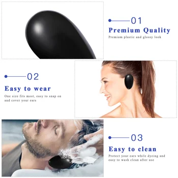 Lurrose 10 Par Professionel Vandtæt Øre Cover Beskytter Earmuff Ear Caps til Farvning af Hår Farve (Sort) 147732