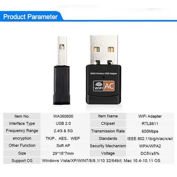 Trådløs USB-Wifi-Adapter Wireless USB-Wifi-Adapter, USB / Ethernet-PC ' en Wi-Fi-Adapter, Lan, Wifi Dongle AC Wifi-Modtager 14790
