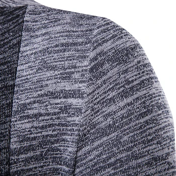 Retro Mænd Patchwork Langærmet Slim-Fit-Strikkede Sweater Cardigan Pels Outwear Jakke Løs Casual Pels Vindjakke Vindjakke 15735