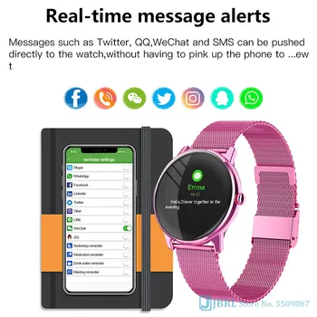 2021 Fuld Touch Smart Ur Women Fitness Tracker Elektronik Damer Ur til Android, IOS Musik Kontrol Sport Smartwatch Timer 15754