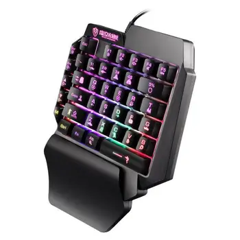 Én-Hånds-35-Tasten Mekanisk Gaming Tastatur RGB-Baggrundsbelyst Bærbare Mini-Gaming Keyboard Game Controller til PC, PS4 og Xbox Gamer 16603