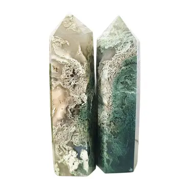 6stk Naturligt vand græs agat crystal tower punkt mineral sten energi Helbredende krystaller 18019