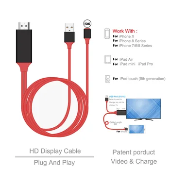 8-pin HDMI-Kompatibelt kabel 1080P HDTV TV, digital lyd til Iphone, for Ipad projektor kabel-adapter, mandlige og kvindelige adapter 18263