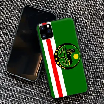 Tjetjenien Flag Sort Mat Telefonen Tilfælde Dække For IPhone 12 11 Pro Max antal Xs X Xr 7 8 6 6s Plus 5 5s Se 2020 18577