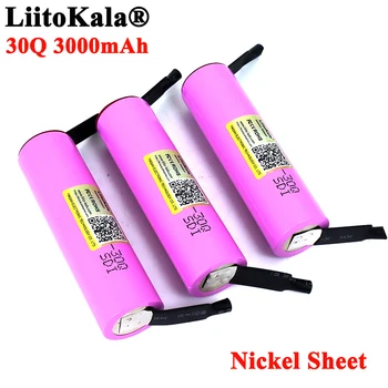 Liitokala Nye 30Q 18650 3000mAh Genopladeligt batteri INR1865030q 3,6 V udledning 20A Max 35A Power batterier DIY Nikkel Ark 19079