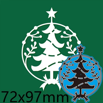 Spåntagende Dør Christmas Tree Dekoration Nye Scrapbog Dekoration Skabelon Prægning DIY Papir Kort Håndværk 72*97mm 2037