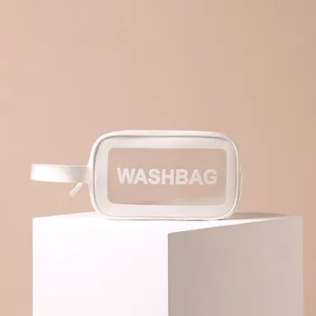 PU Gennemsigtig Kosmetiske Vask Bag med Stor Kapacitet PVC Badekar Taske Matteret Vandtæt Taske til Opbevaring 2183