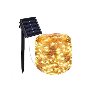 Solar String kulørte Lamper 10m 100LED Vandtæt Udendørs Garland Solenergi Lampe Til Bryllup, Jul Haven Dekoration