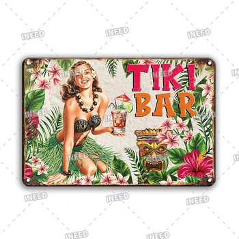 Sommeren Industrielle Beach Bar Velkommen Tin Tegn Vintage-Tiki Bar, Pub Vægdekoration Metal Plade Plakat Hawaii Strygejern Maleri Plak 2454